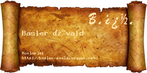 Basler Évald névjegykártya